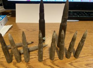 Balle inerte de calibre .50 BMG/30-06 Springfield de la Seconde Guerre mondiale